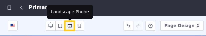 Select the Landscape Phone viewport in the editing toolbar.