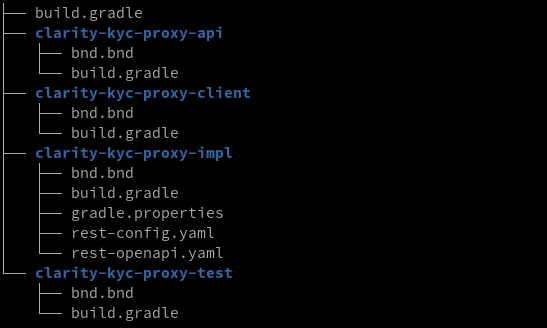 You can manually create or generate the standard file and folder structure expected by REST Builder.