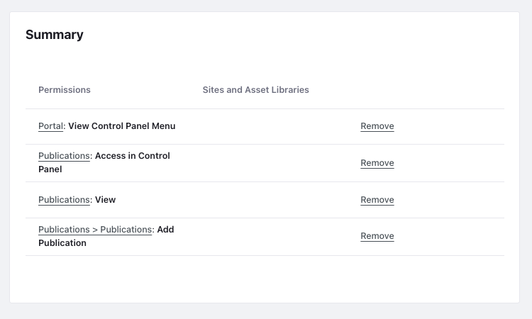 Go to the Define Permissions tab and review role’s permissions.