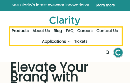 Verify the navigation menu's responsive design by resizing your browser window.