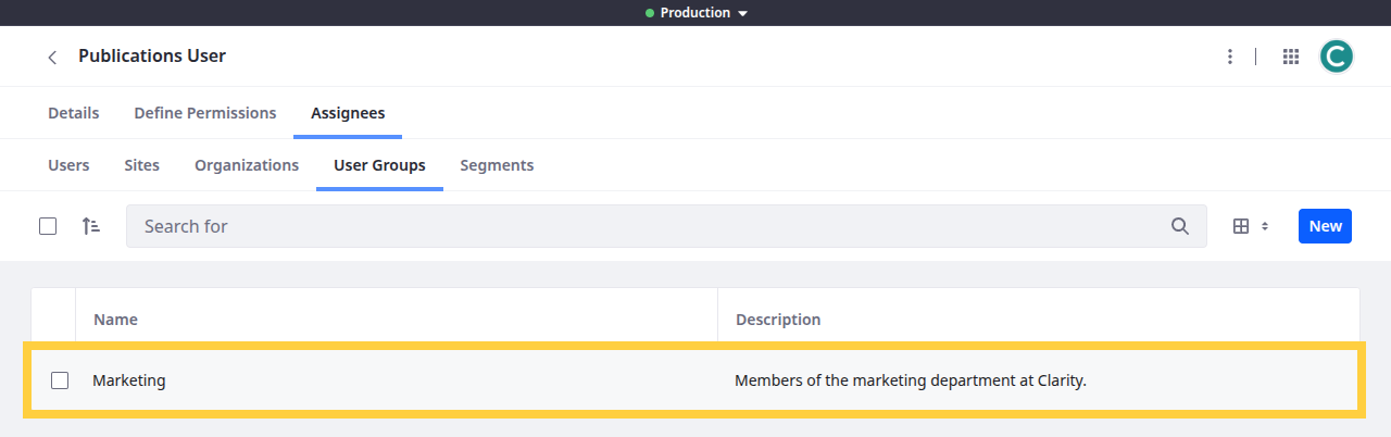 Select Marketing and click Add.