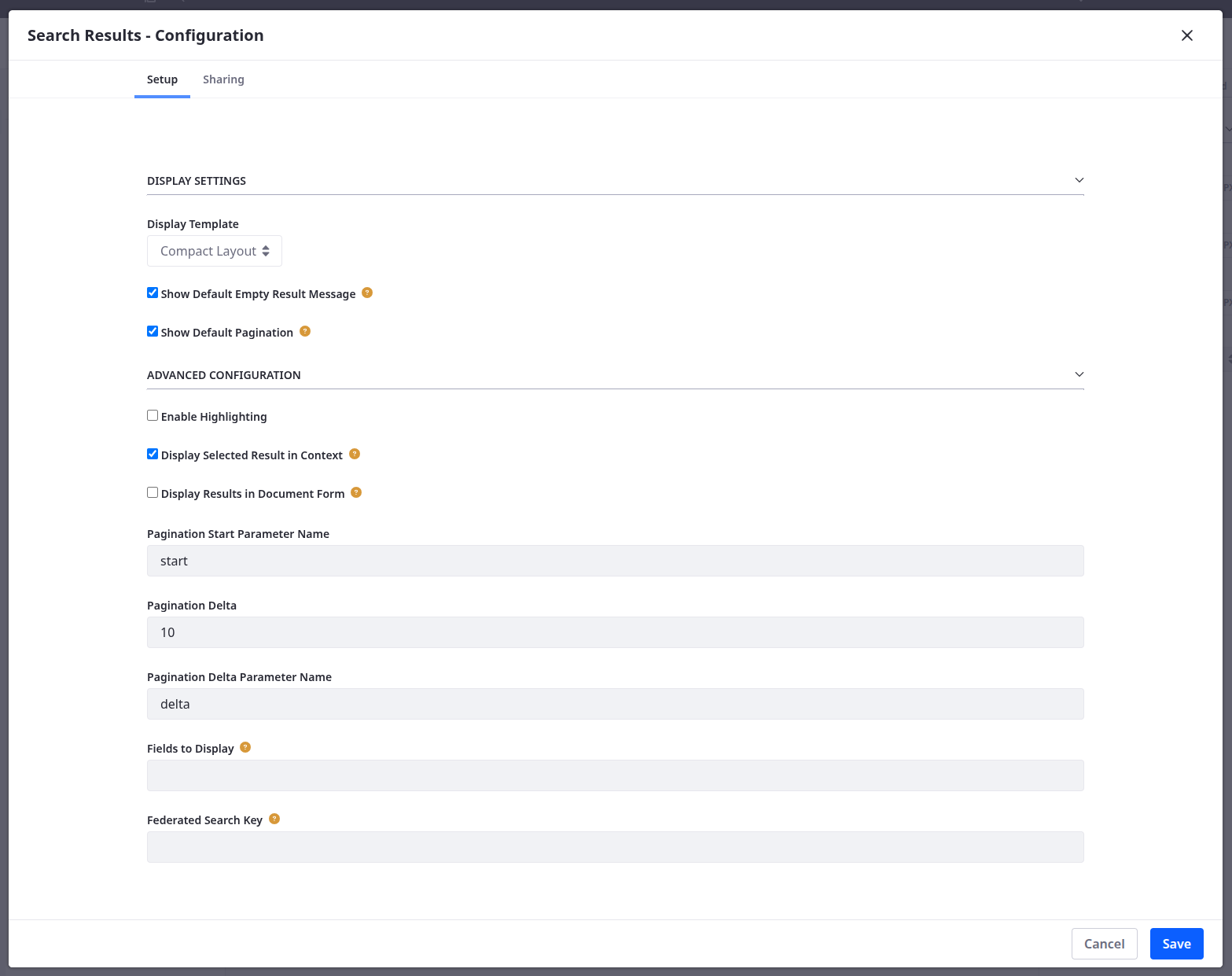 The Search Results widget is highly configurable, giving you full control over how search results appear.