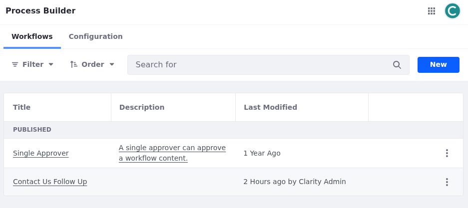 Publish the workflow.