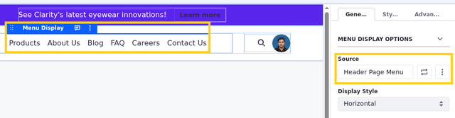 Click Header Page Menu and click Select This Level.