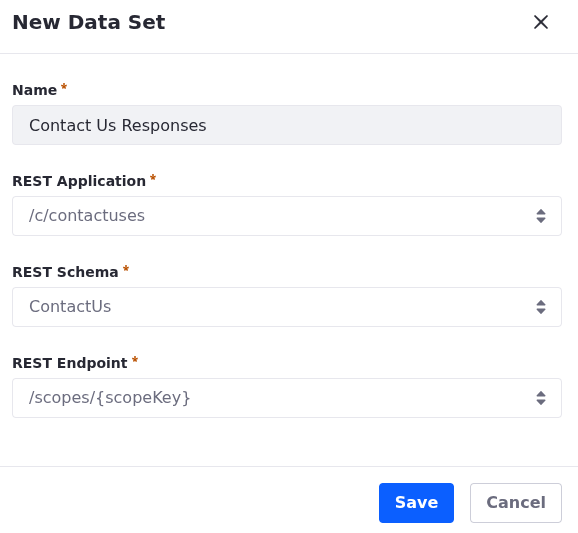 Click Add to create a new data set and enter these details.