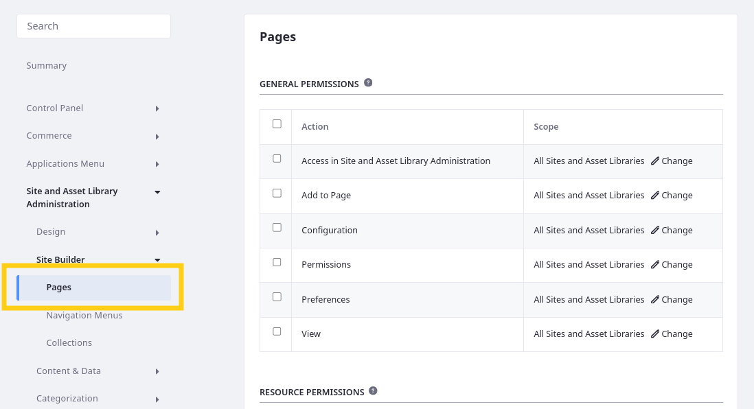 Assign Page permissions to the Marketing Coordinator role.
