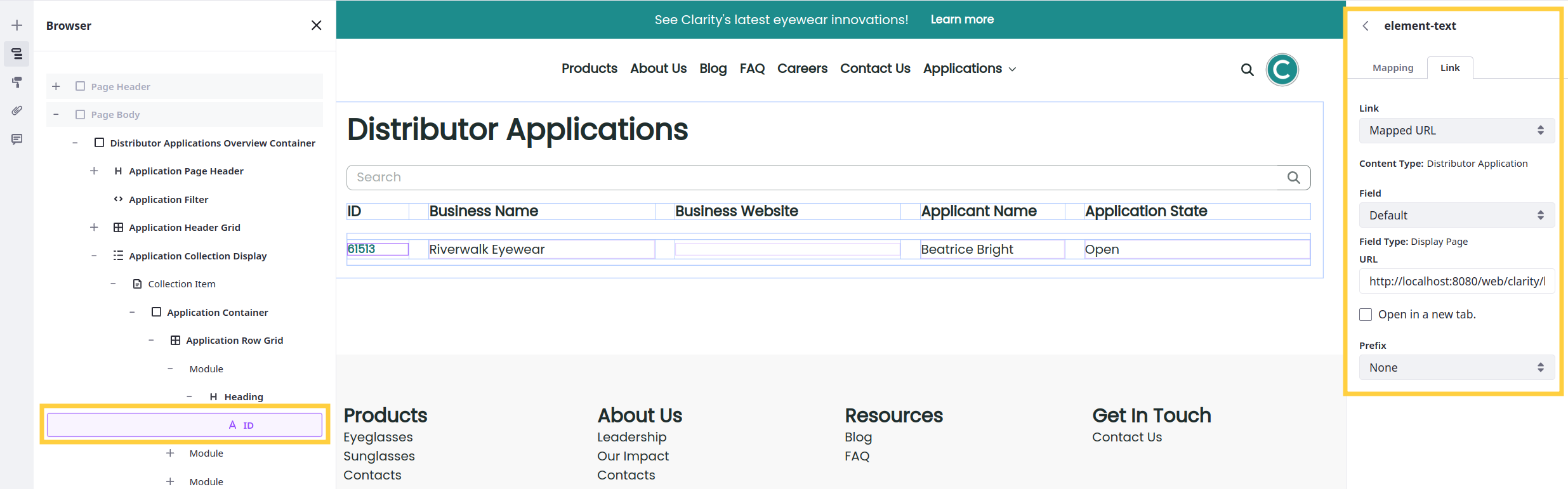 Select element-text for the Heading fragment and configure these settings in the configuration side panel.
