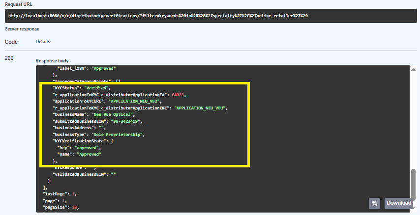 Verify the server response accurately reflects the payload information from step 6.