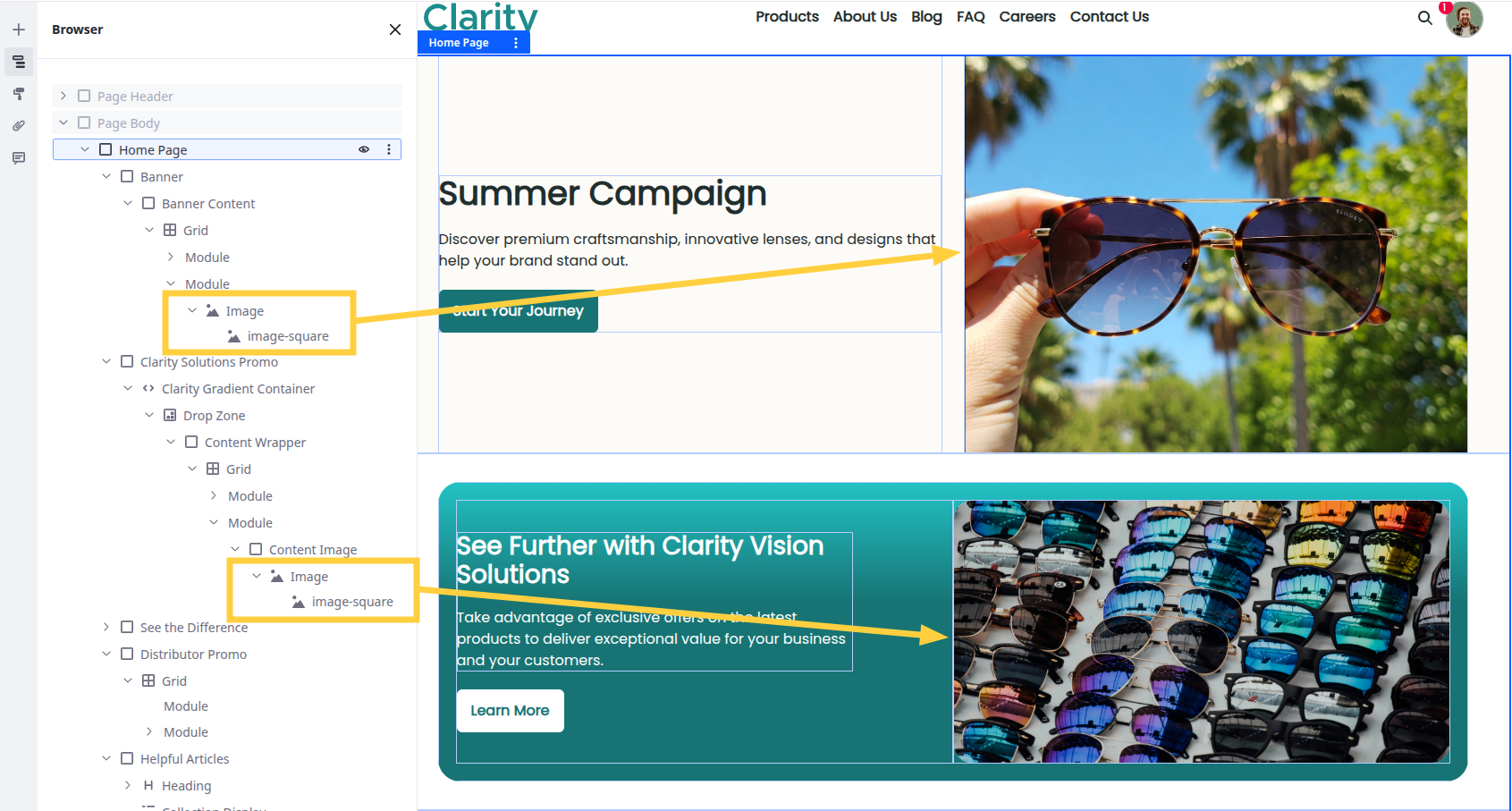 Double click the second Image fragment and upload the second campaign image.