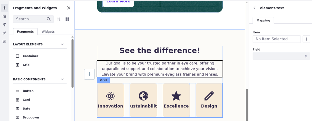 Delete the current placeholder text and enter the new one.