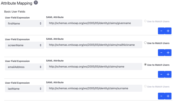 Fill the Attribute Mapping fields.