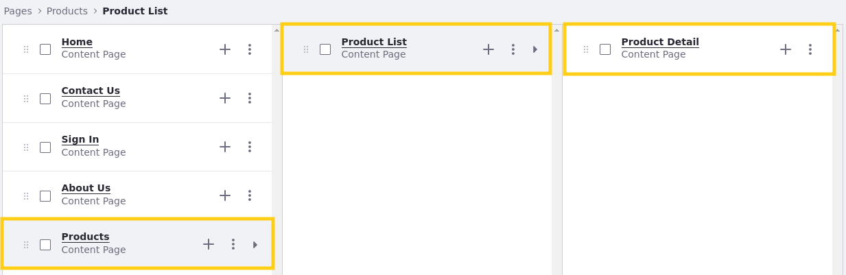 Create a hierarchical relationship between Clarity's product pages.