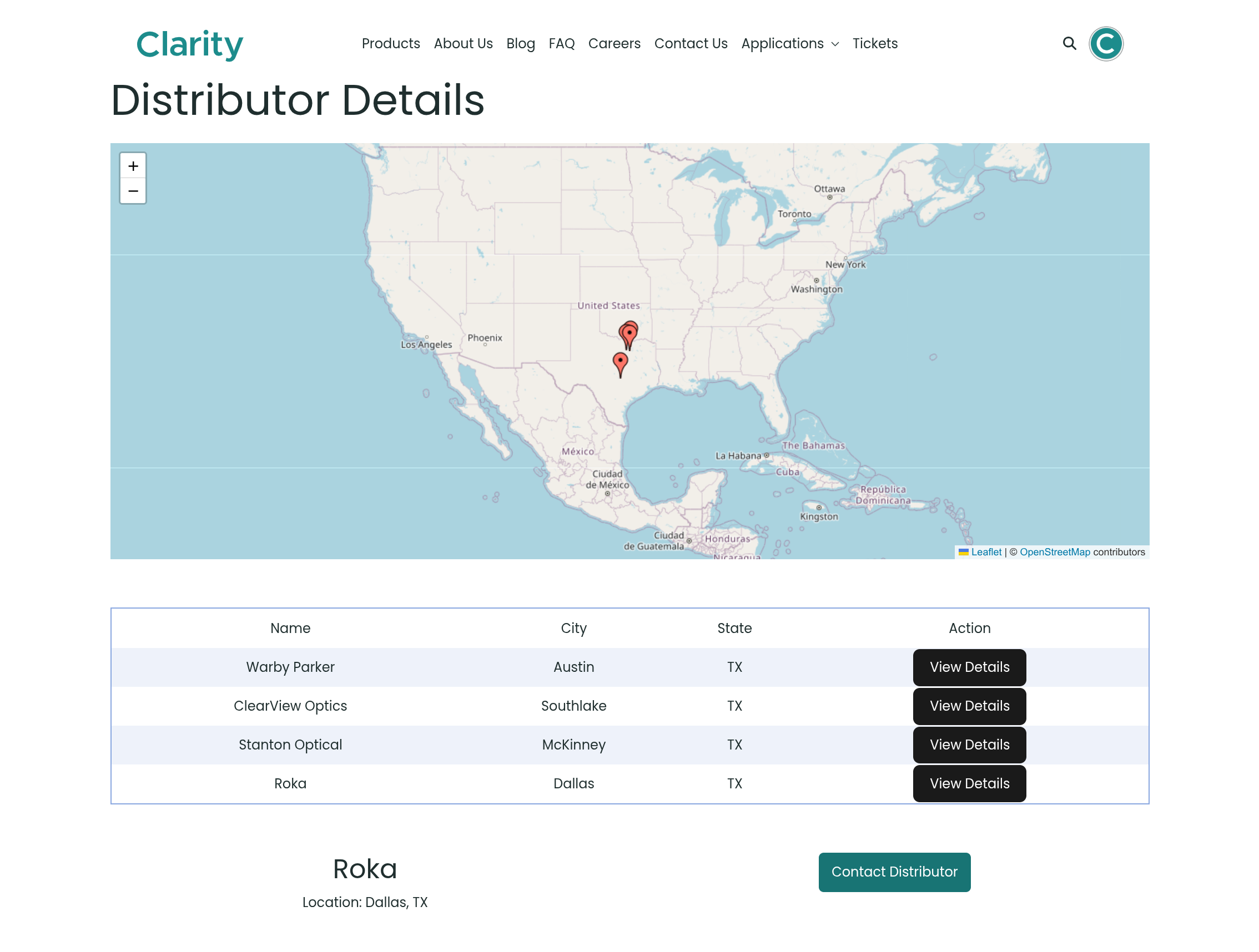 Go to the Distributor Details page and verify the new styling.