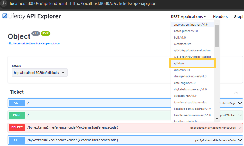 The Liferay API Explorer provides REST APIs.